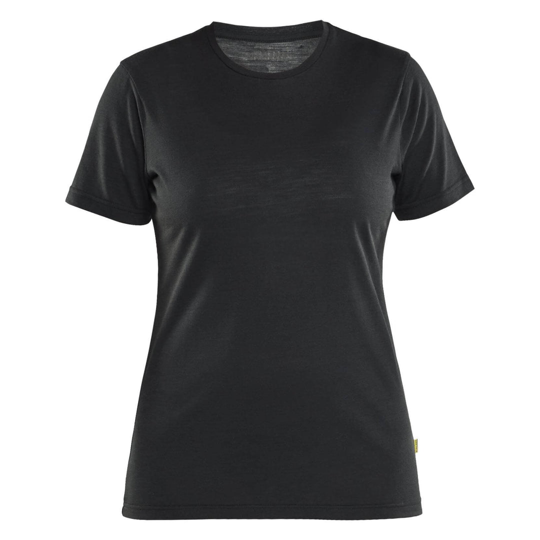 Blaklader 35371743 Ladies Moisture-Wicking Odour-Protective Merino Wool T-Shirt Black Main #colour_black