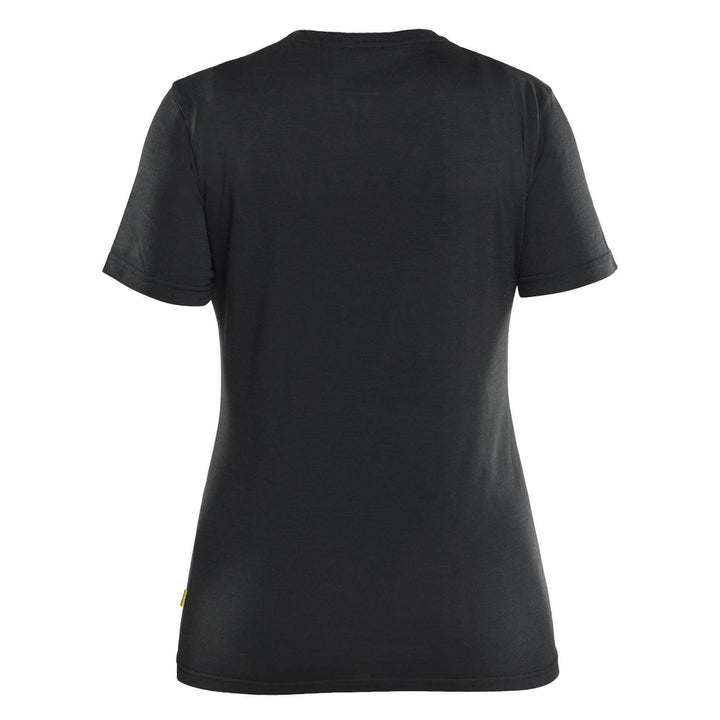 Blaklader 35371743 Ladies Moisture-Wicking Odour-Protective Merino Wool T-Shirt Black Rear #colour_black