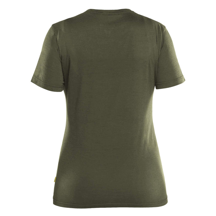 Blaklader 35371743 Ladies Moisture-Wicking Odour-Protective Merino Wool T-Shirt Forest Night Rear #colour_forest-night