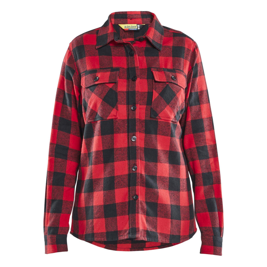 Blaklader 32181168 Ladies Relaxed fit Cotton Flannel Shirt Red/Black Main #colour_red-black