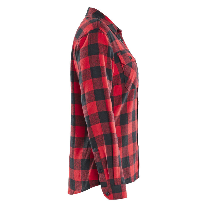 Blaklader 32181168 Ladies Relaxed fit Cotton Flannel Shirt Red/Black Right #colour_red-black