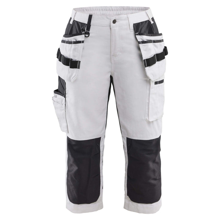 Blaklader 71091310 Ladies Stretch Painters Pirate Trousers White/Black Main #colour_white-black