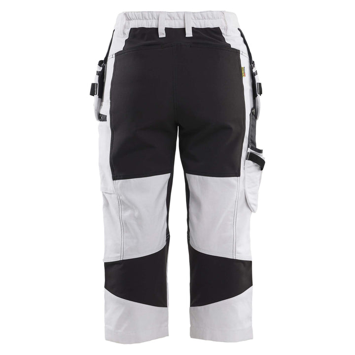 Blaklader 71091310 Ladies Stretch Painters Pirate Trousers White/Black Rear #colour_white-black