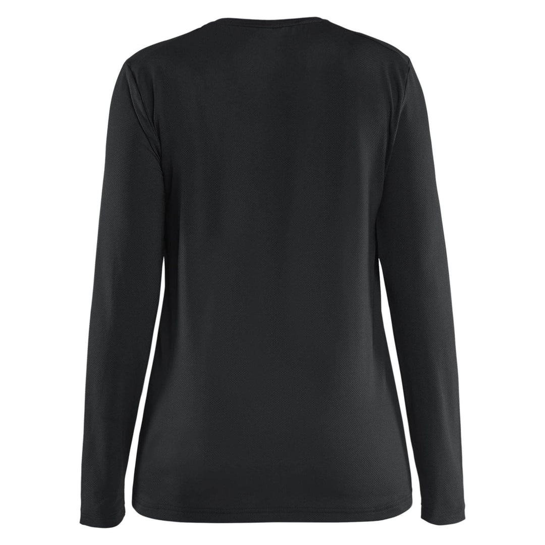 Blaklader 34271126 Ladies UV-Protect Long-Sleeve Lightweight Function T-Shirt Black Rear #colour_black