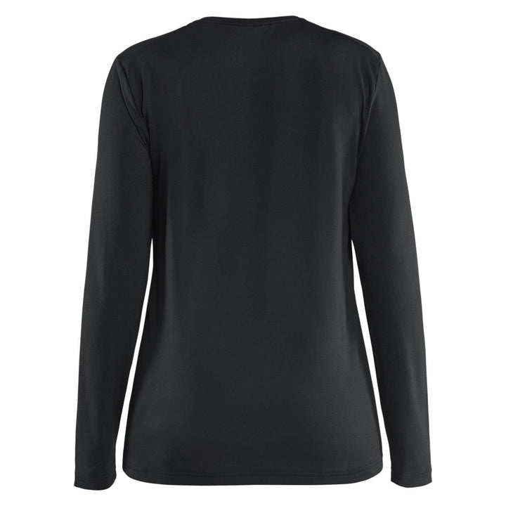 Blaklader 34271126 Ladies UV-Protect Long-Sleeve Lightweight Function T-Shirt Black Rear #colour_black