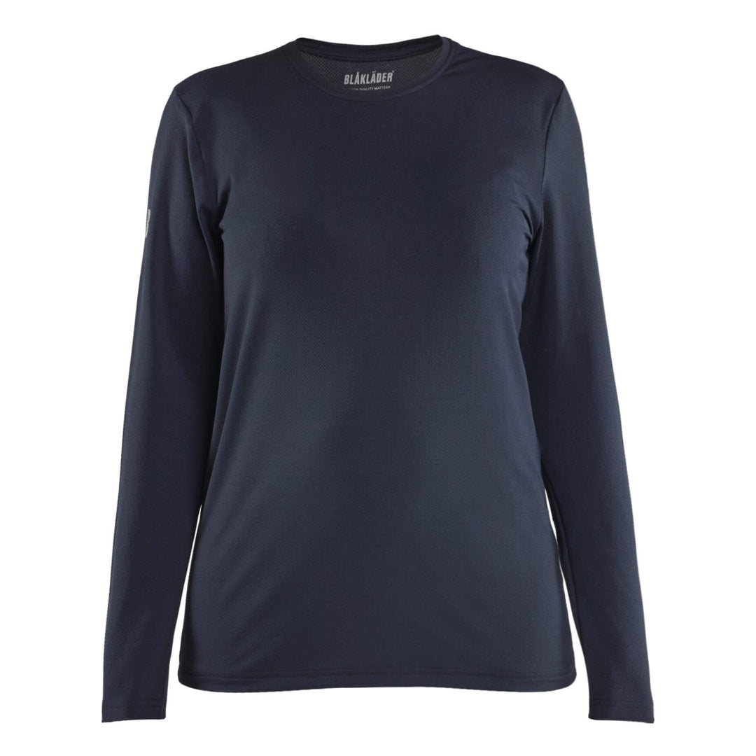 Blaklader 34271126 Ladies UV-Protect Long-Sleeve Lightweight Function T-Shirt Dark Navy Blue Main #colour_dark-navy-blue