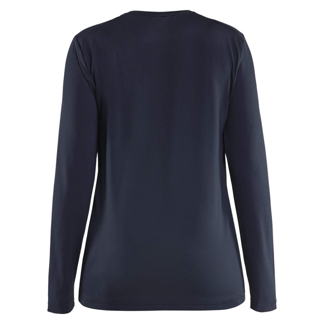 Blaklader 34271126 Ladies UV-Protect Long-Sleeve Lightweight Function T-Shirt Dark Navy Blue Rear #colour_dark-navy-blue