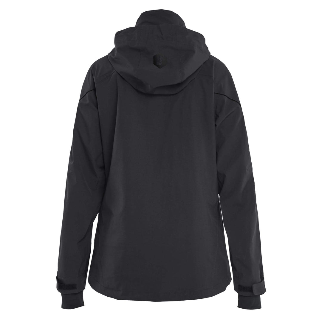 Blaklader 44031917 Ladies Waterproof Stretch Shell Jacket Black/Black Rear #colour_black-black