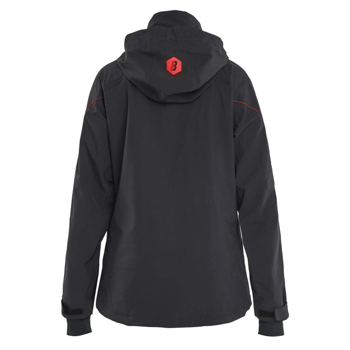 Blaklader 44031917 Ladies Waterproof Stretch Shell Jacket Black/Red Rear #colour_black-red
