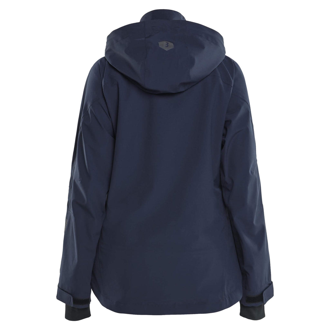 Blaklader 44031917 Ladies Waterproof Stretch Shell Jacket Dark Navy Blue/Black Rear #colour_dark-navy-blue-black