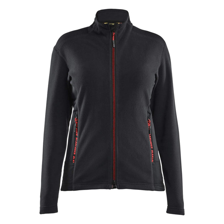 Blaklader 47661010 Ladies Zip Microfleece Jacket Black/Red Main #colour_black-red