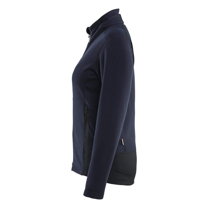 Blaklader 47661010 Ladies Zip Microfleece Jacket Dark Navy Blue/Black Left #colour_dark-navy-blue-black