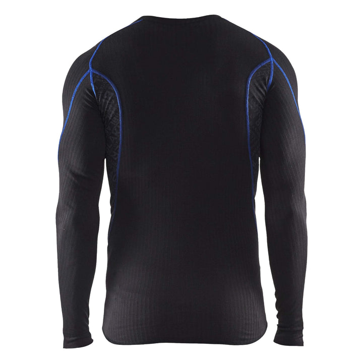 Blaklader 47031707 Light Underwear Base Layer Shirt Black/Cornflower Blue Rear #colour_black-cornflower-blue