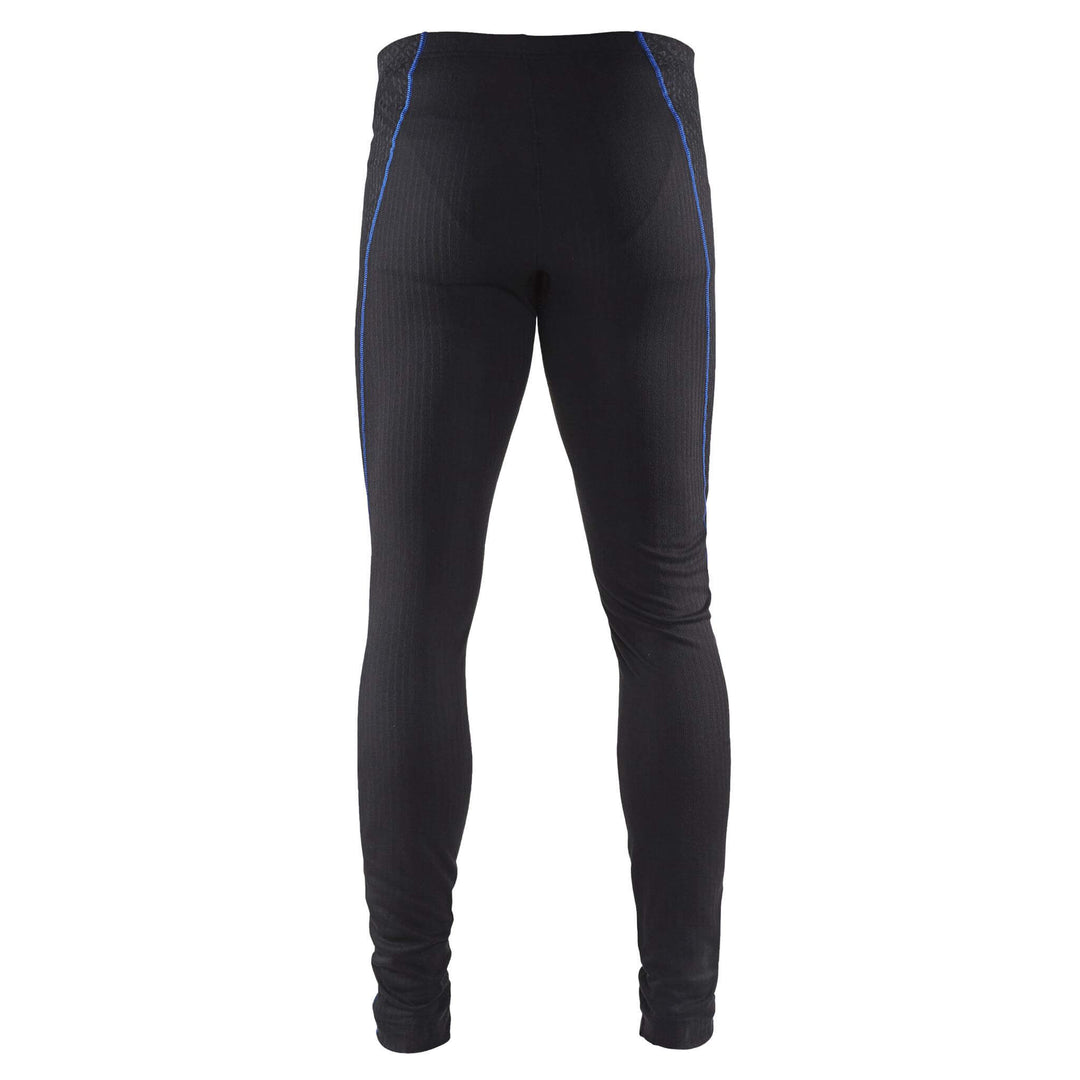 Blaklader 18401707 Light Underwear Moisture-Wicking Baselayer Trousers Black/Cornflower Blue Rear #colour_black-cornflower-blue