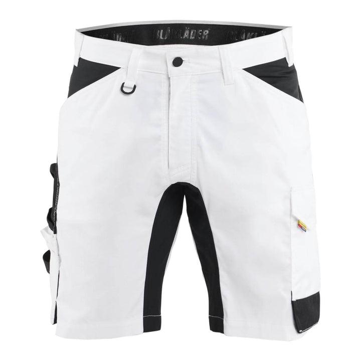 Blaklader 17731832 Lightweight 4-Way Stretch Panel Painters Shorts White/Black Main #colour_white-black