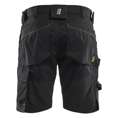 Blaklader 17531832 Lightweight Craftsman Stretch Shorts Black Rear #colour_black