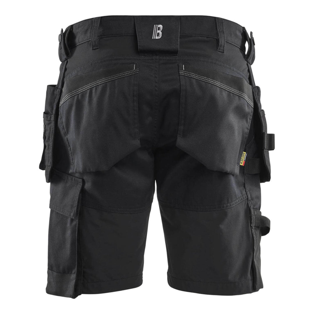 Blaklader 17521832 Lightweight Craftsman Stretch Shorts with Holster Pockets Black Rear 