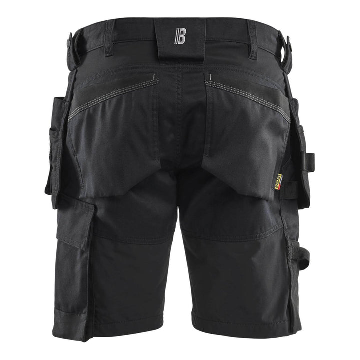 Blaklader 17521832 Lightweight Craftsman Stretch Shorts with Holster Pockets Black Rear 