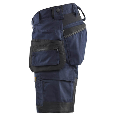 Blaklader 17521832 Lightweight Craftsman Stretch Shorts with Holster Pockets Dark Navy Blue Left #colour_dark-navy-blue