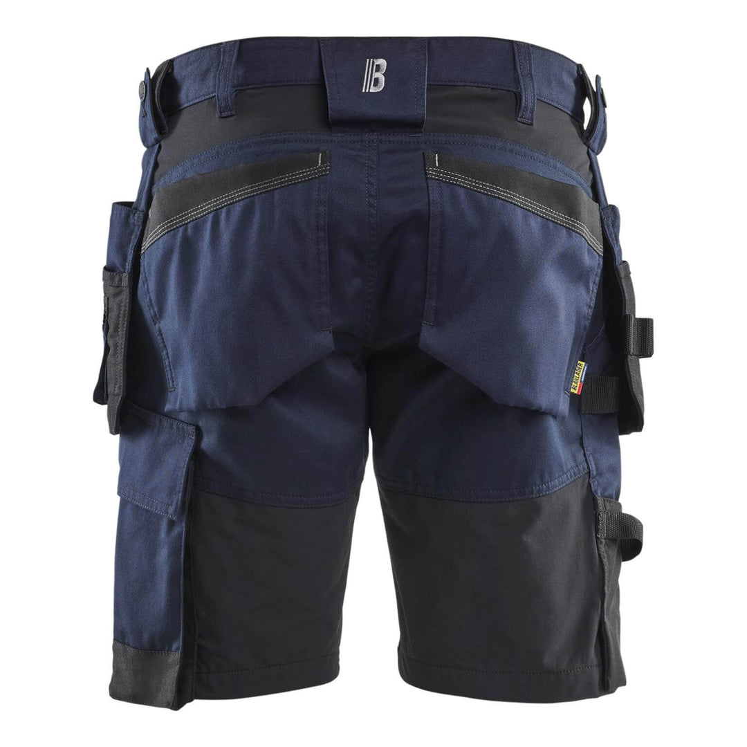 Blaklader 17521832 Lightweight Craftsman Stretch Shorts with Holster Pockets Dark Navy Blue Rear 