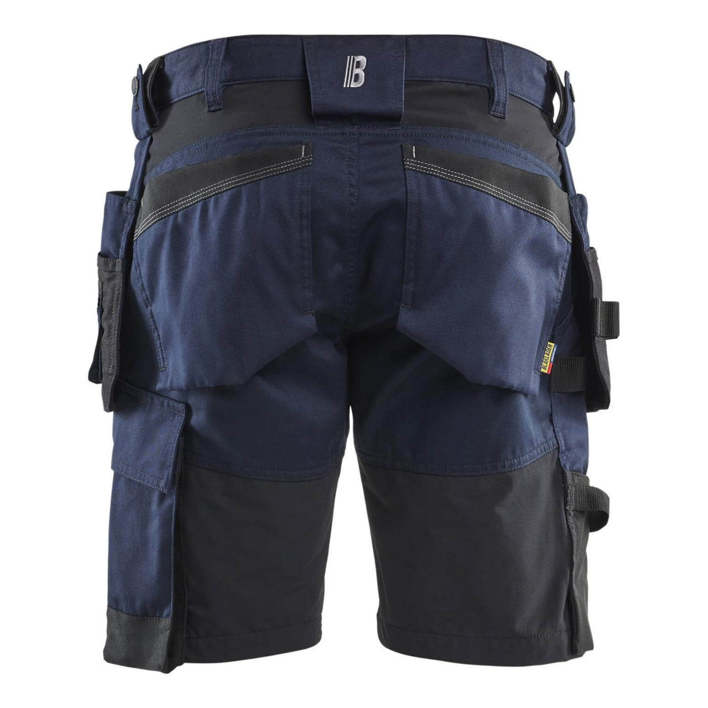 Blaklader 17521832 Lightweight Craftsman Stretch Shorts with Holster Pockets Dark Navy Blue Rear #colour_dark-navy-blue