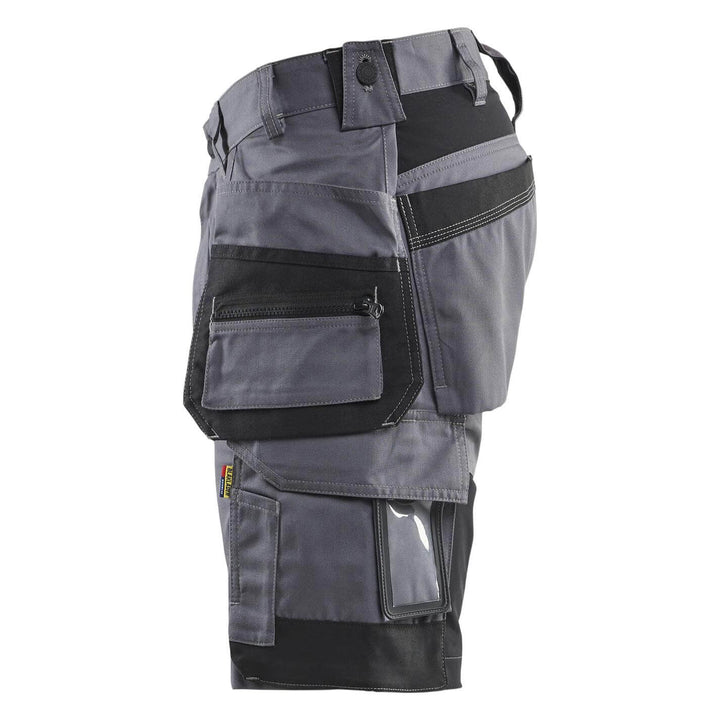 Blaklader 17521832 Lightweight Craftsman Stretch Shorts with Holster Pockets Mid Grey Left 