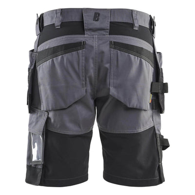 Blaklader 17521832 Lightweight Craftsman Stretch Shorts with Holster Pockets Mid Grey Rear #colour_mid-grey