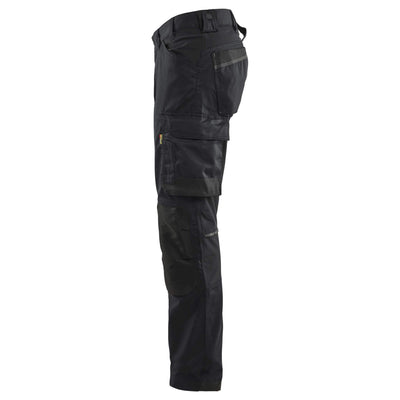 Blaklader 17511832 Lightweight Craftsman Stretch Trousers with Kneepad Pockets Black Left #colour_black