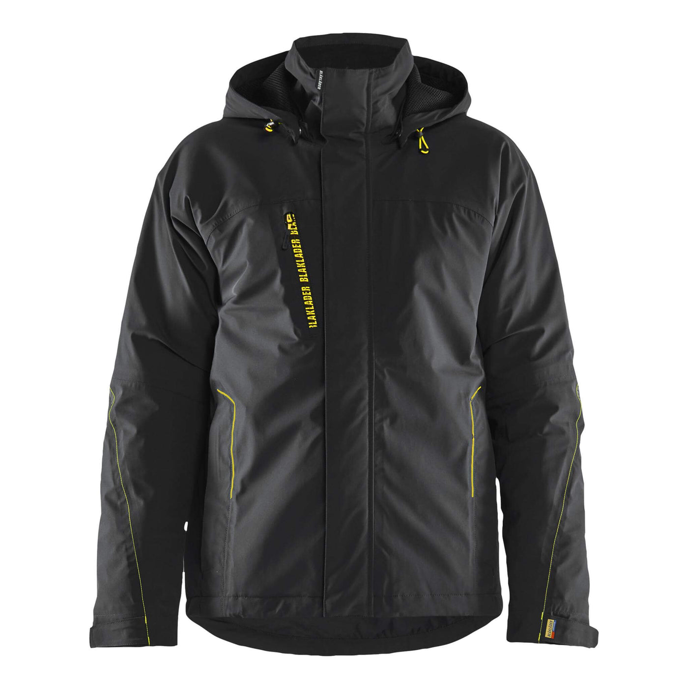 Blaklader 44841917 Lightweight Lined Stretch Winter Jacket Black/Hi-Vis Yellow Main #colour_black-hi-vis-yellow