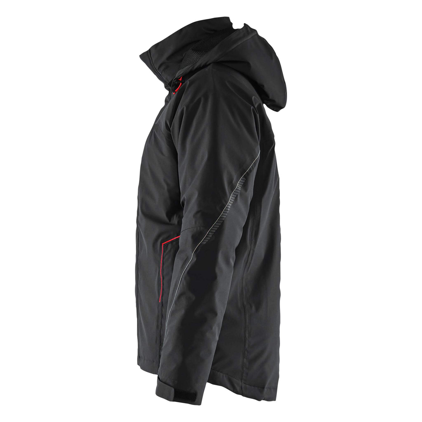 Blaklader 44841917 Lightweight Lined Stretch Winter Jacket Black/Red Left #colour_black-red