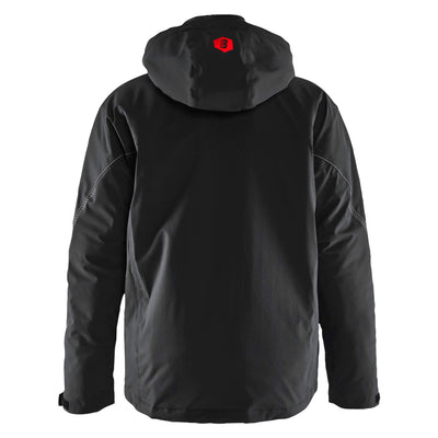 Blaklader 44841917 Lightweight Lined Stretch Winter Jacket Black/Red Rear #colour_black-red