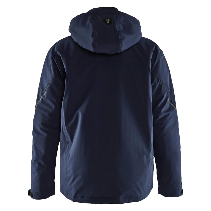 Blaklader 44841917 Lightweight Lined Stretch Winter Jacket Dark Navy Blue/Black Rear #colour_dark-navy-blue-black