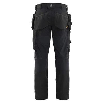 Blaklader 17501832 Lightweight Stretch Craftsman Trousers Black Rear #colour_black