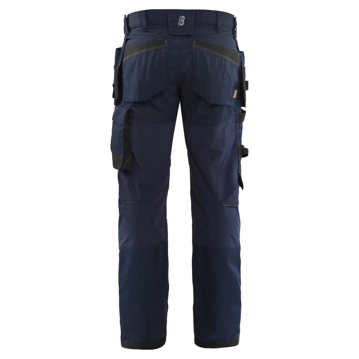 Blaklader 17501832 Lightweight Stretch Craftsman Trousers Dark Navy Blue Rear #colour_dark-navy-blue