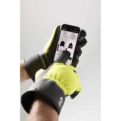 Blaklader 28771405 Lined Hi Vis Touchscreen Work Gloves Hi-Vis Yellow Detail 1 #colour_hi-vis-yellow