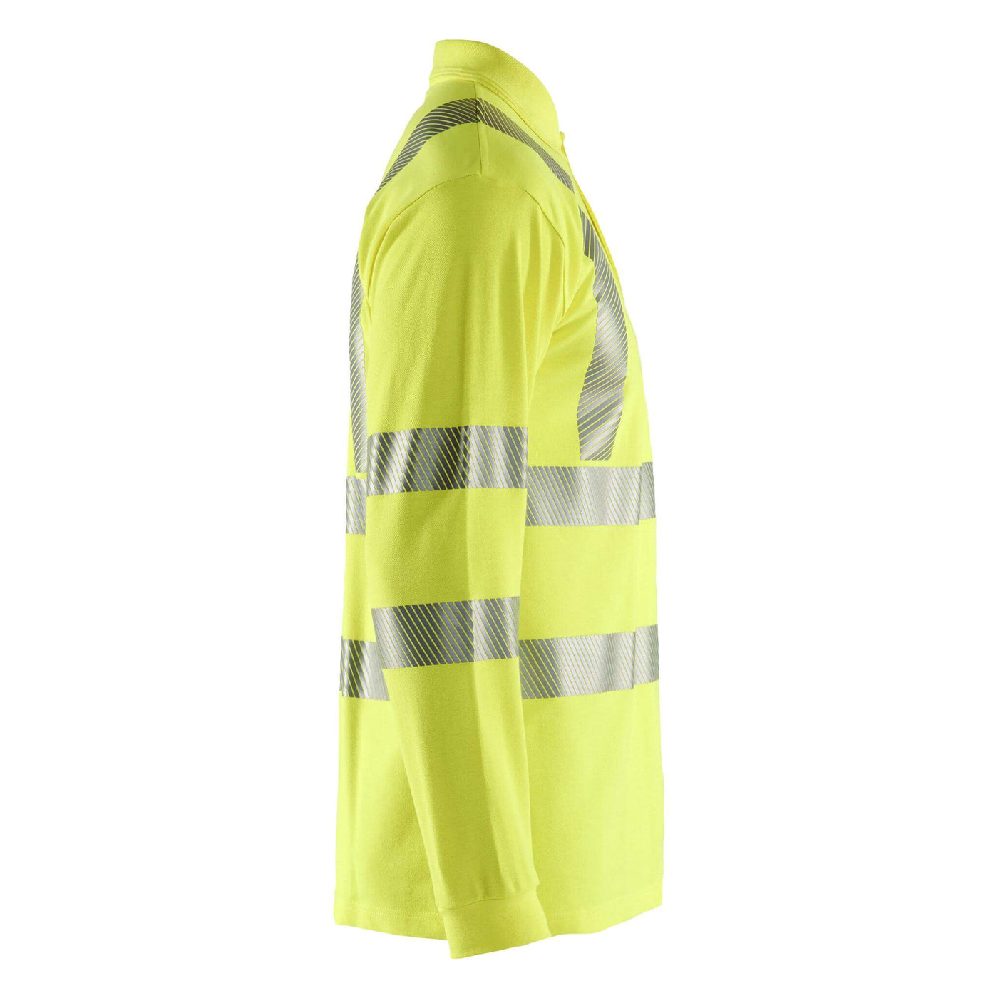 Blaklader 34391741 Long-Sleeved Multinorm Flame Resistant Hi Vis Polo Shirt Hi-Vis Yellow Right #colour_hi-vis-yellow