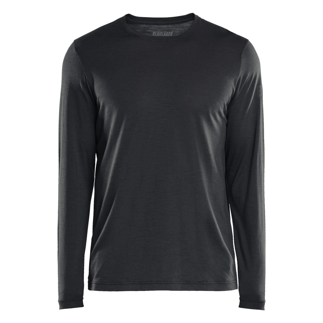 Blaklader 35381743 Long-sleeve Moisture-Wicking Odour Protective Merino Wool T-Shirt Black Main #colour_black