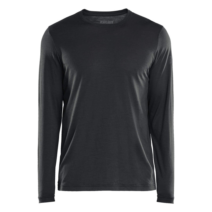 Blaklader 35381743 Long-sleeve Moisture-Wicking Odour Protective Merino Wool T-Shirt Black Main #colour_black