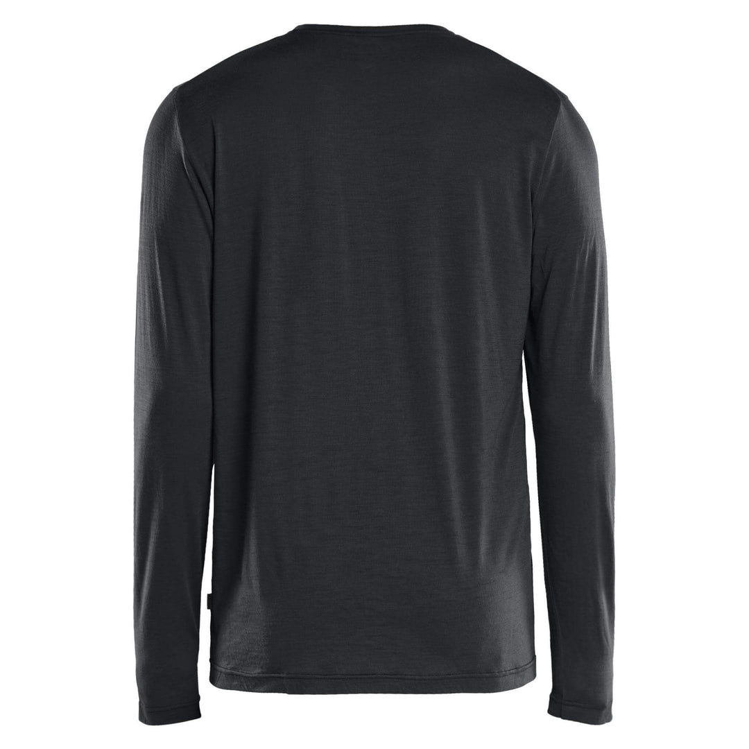 Blaklader 35381743 Long-sleeve Moisture-Wicking Odour Protective Merino Wool T-Shirt Black Rear #colour_black