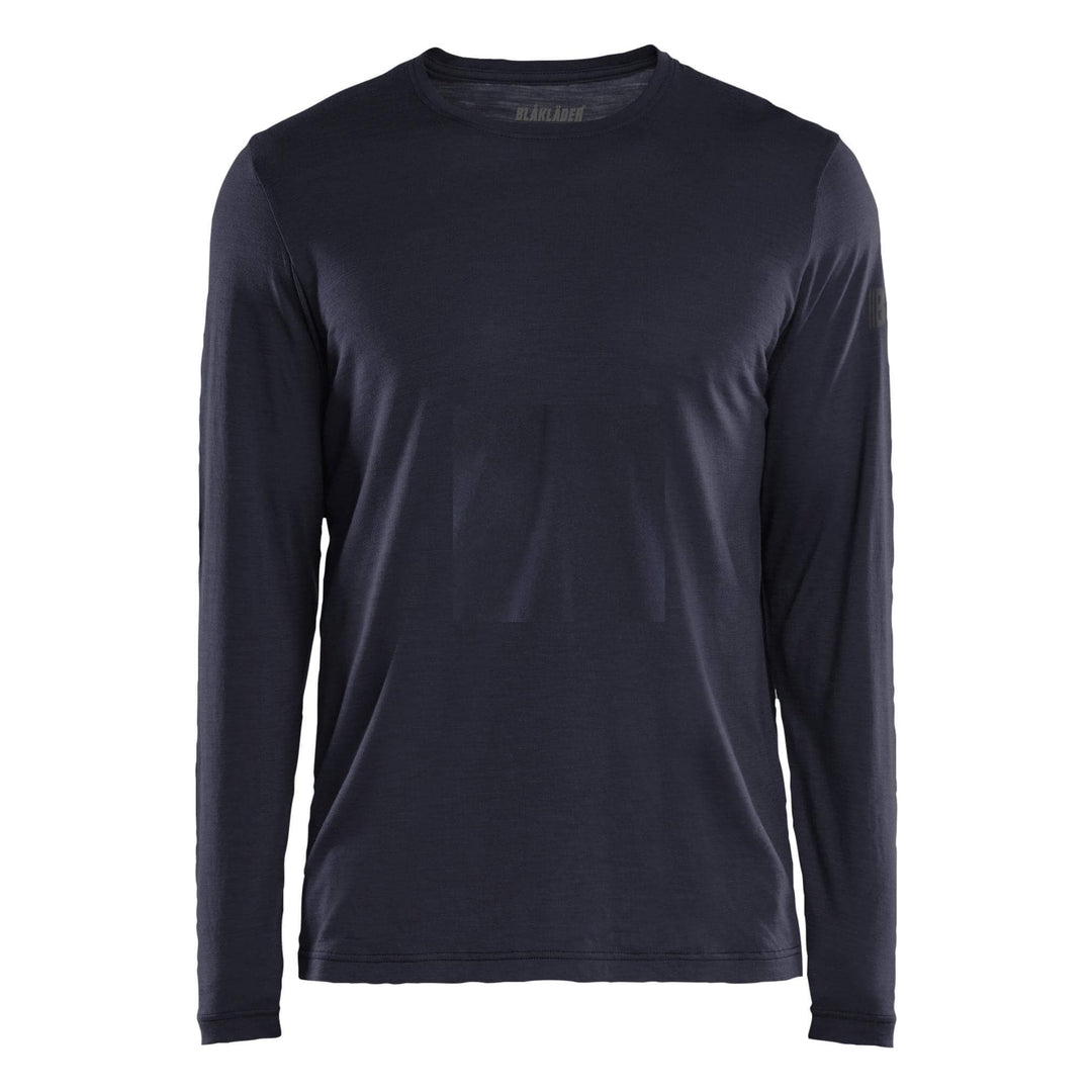 Blaklader 35381743 Long-sleeve Moisture-Wicking Odour Protective Merino Wool T-Shirt Dark Navy Blue Main #colour_dark-navy-blue