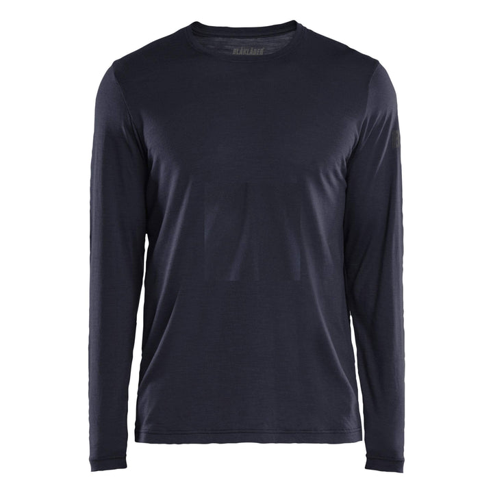 Blaklader 35381743 Long-sleeve Moisture-Wicking Odour Protective Merino Wool T-Shirt Dark Navy Blue Main #colour_dark-navy-blue