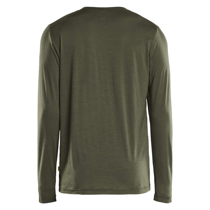 Blaklader 35381743 Long-sleeve Moisture-Wicking Odour Protective Merino Wool T-Shirt Forest Night Rear #colour_forest-night