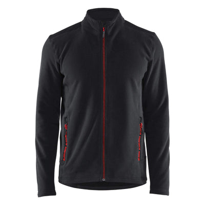 Blaklader 47651010 Microfleece Jacket Black/Red Main #colour_black-red