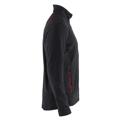 Blaklader 47651010 Microfleece Jacket Black/Red Right #colour_black-red