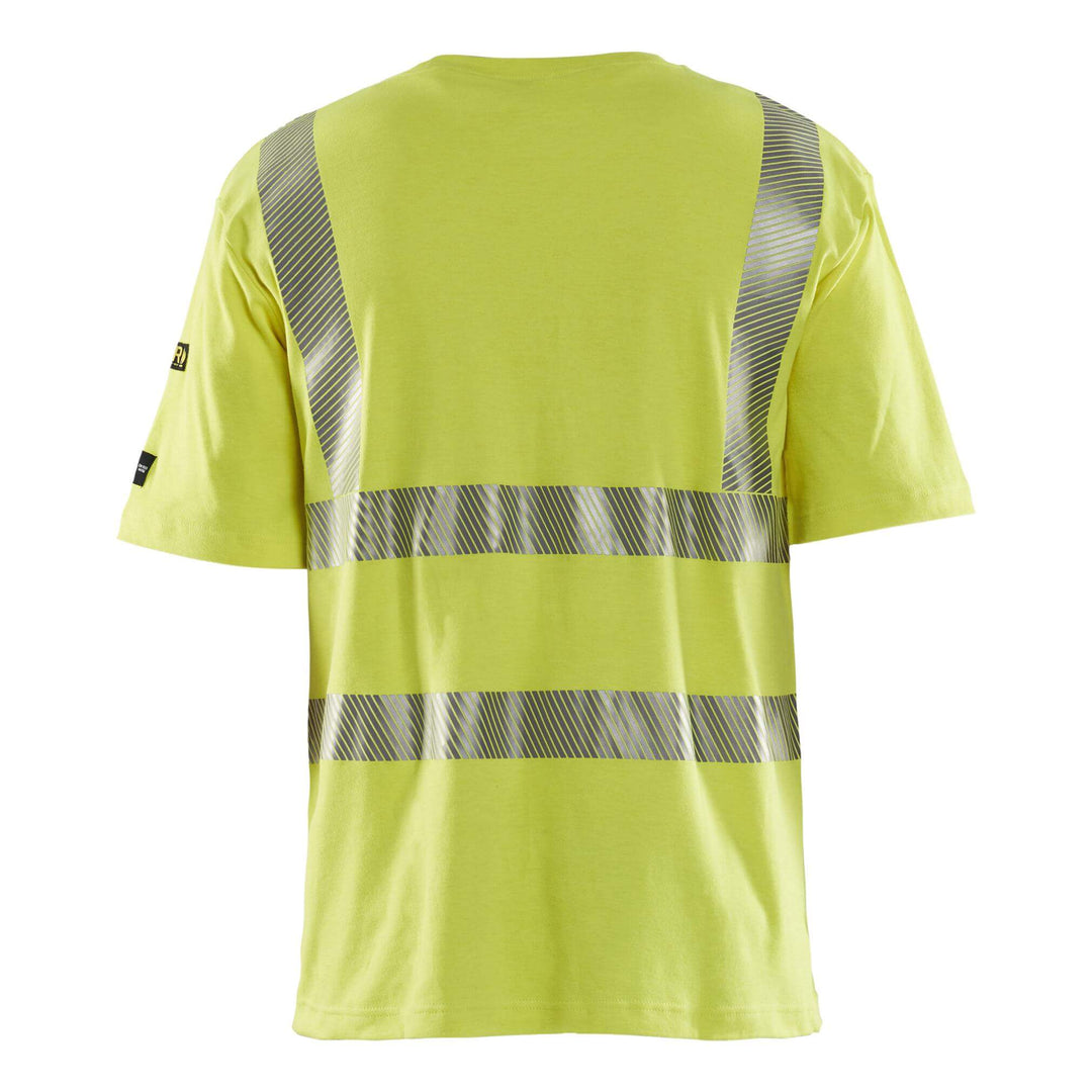 Blaklader 34801737 Multinorm FR Hi Vis T-Shirt Hi-Vis Yellow Rear #colour_hi-vis-yellow