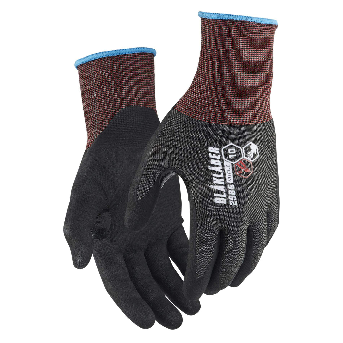 Blaklader 29861409 Nitrile Dipped Cut Protection Level D Touchscreen Gloves Black Main #colour_black
