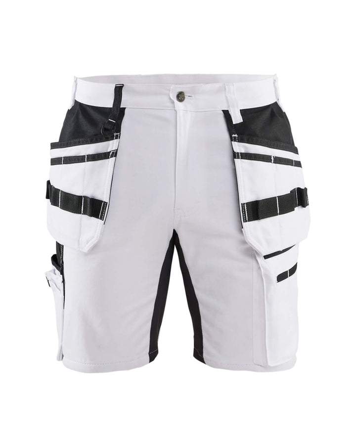 Blaklader 19111000 Painter Shorts With Stretch X1900 White/Black Main #colour_white-black