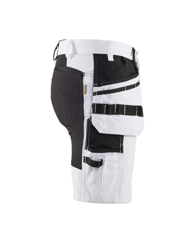 Blaklader 19111000 Painter Shorts With Stretch X1900 White/Black Right #colour_white-black