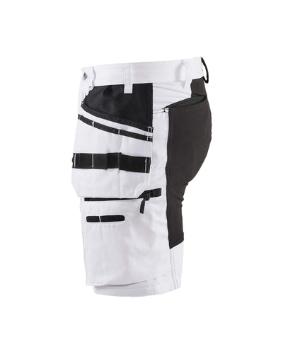 Blaklader 19111000 Painter Shorts With Stretch X1900 White/Black Left #colour_white-black