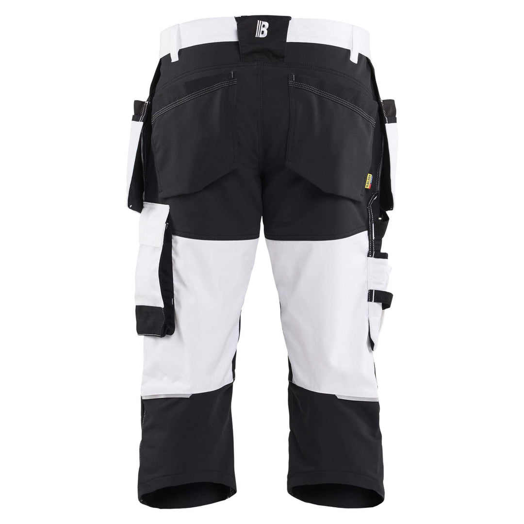 Blaklader 17741832 Painters 4-Way Stretch Pirate Trousers White/Black Rear #colour_white-black